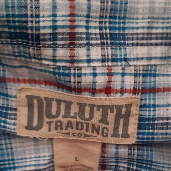 Duluth Trading Co Plaid Shirt Men's Size Large Lightweight Short Sleeves - Picture 4 of 8